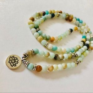 ✨NEW✨Matte Amazonite prayer mala Chaka necklace